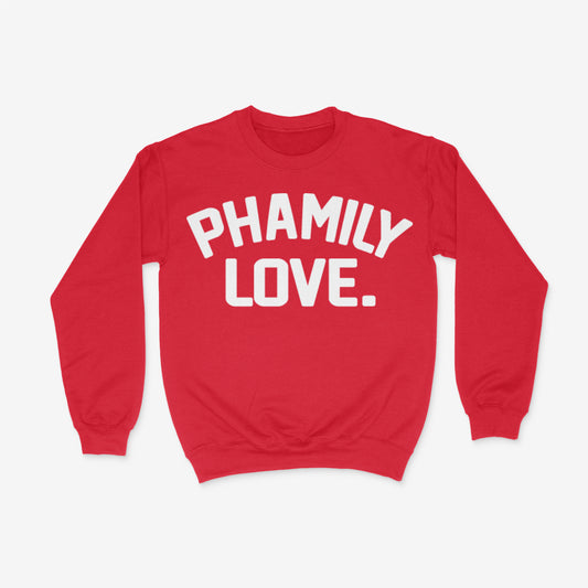 PHAMILY LOVE. PREMIUM CREWNECK (RED/WHITE)
