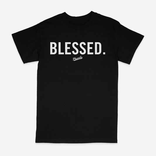 "BLESSED." TEE (BLACK/WHITE)